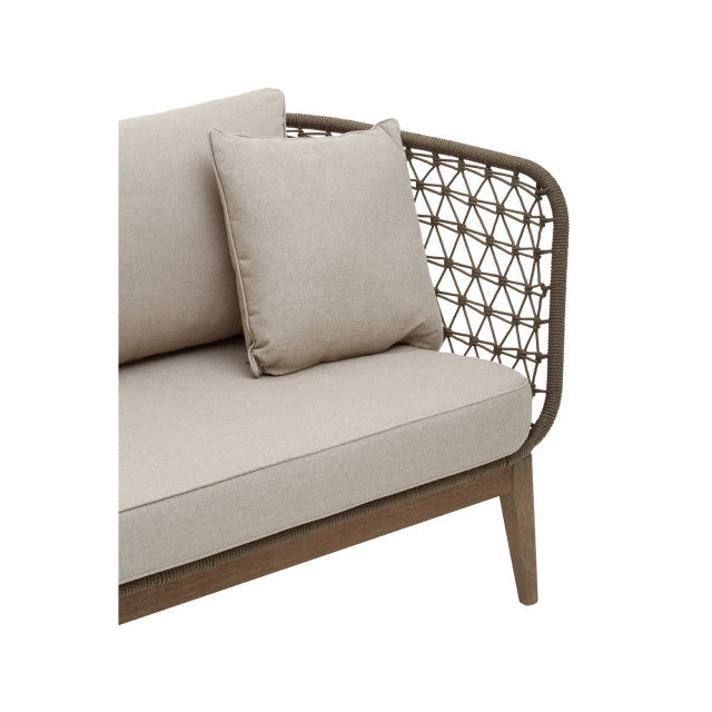 Opus Grey Woven Rope Three Seater Sofa with Cushions