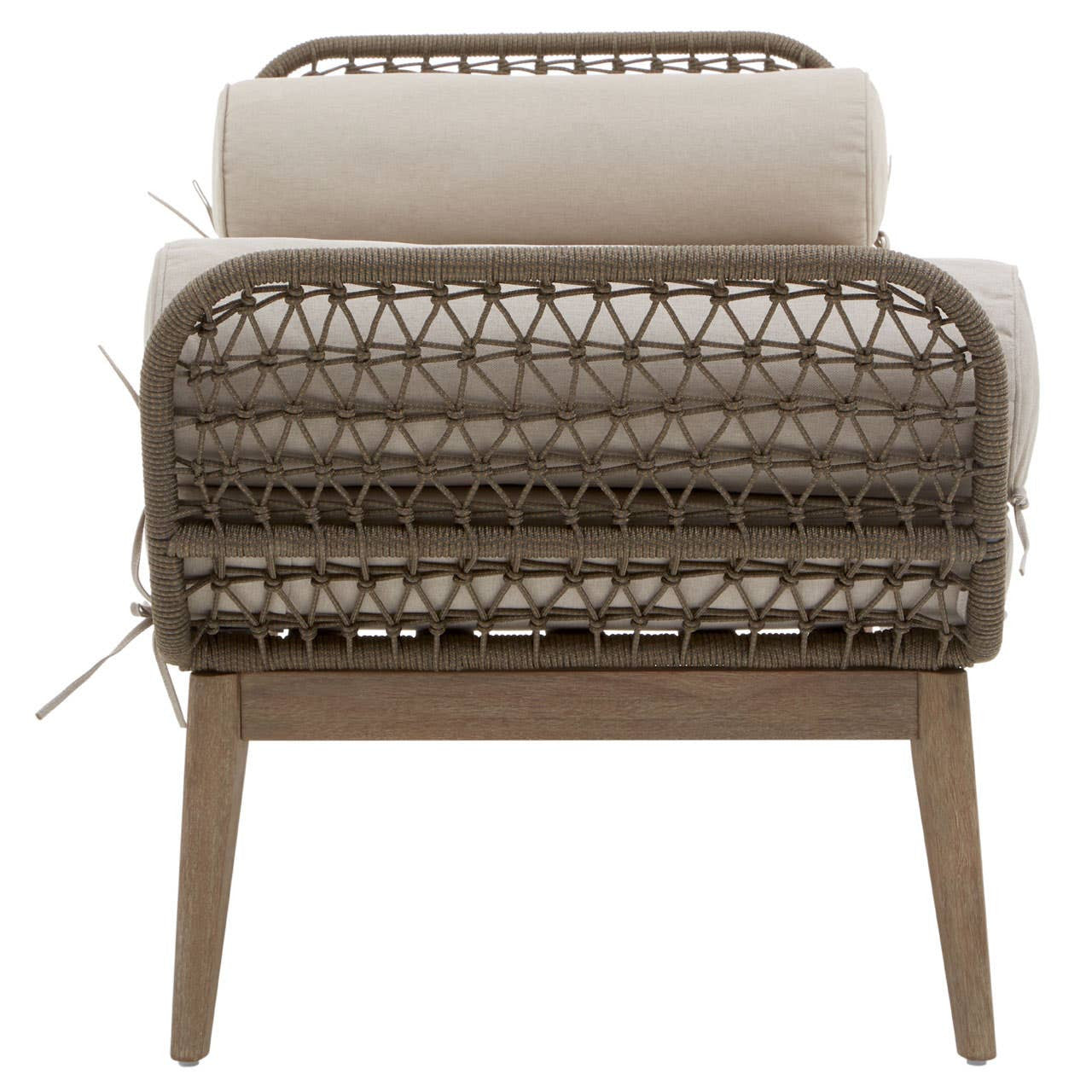 Opus Rope Woven Longue Bench with Cushions