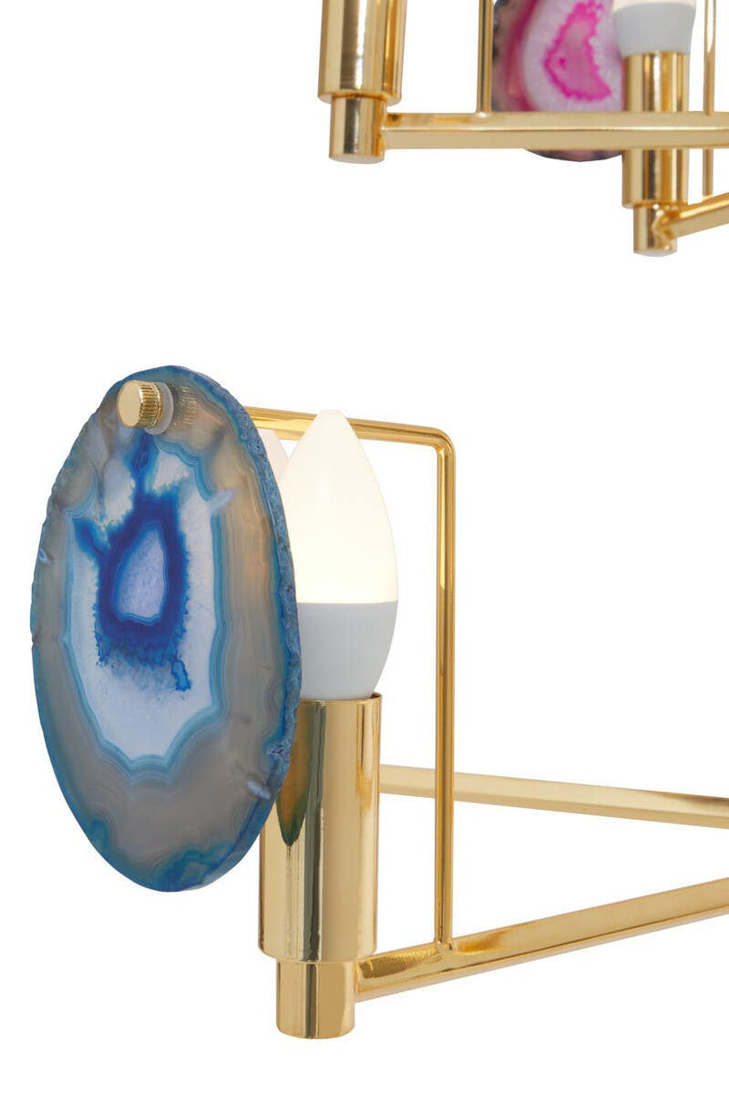 Glamour Gold and Agate 10 Light Celing Light