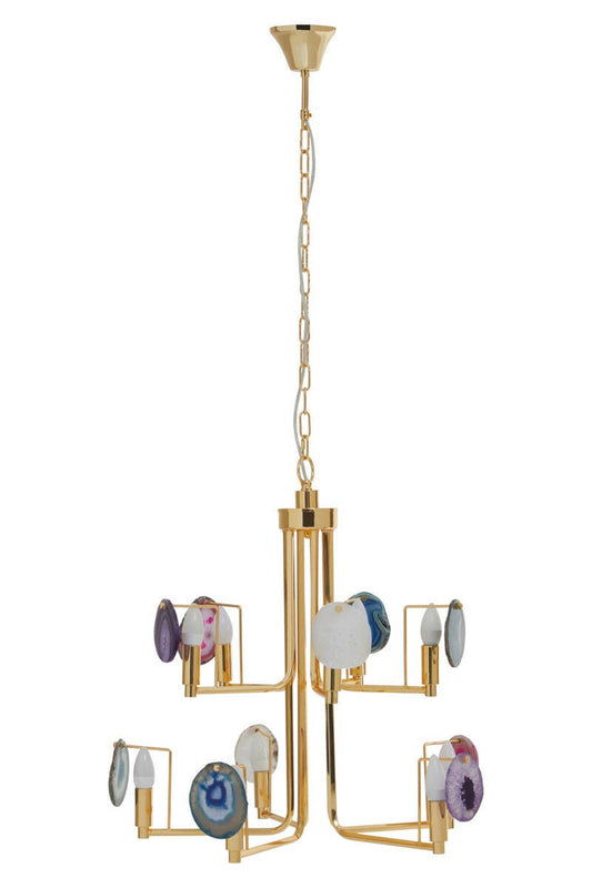 Glamour Gold and Agate 10 Light Celing Light