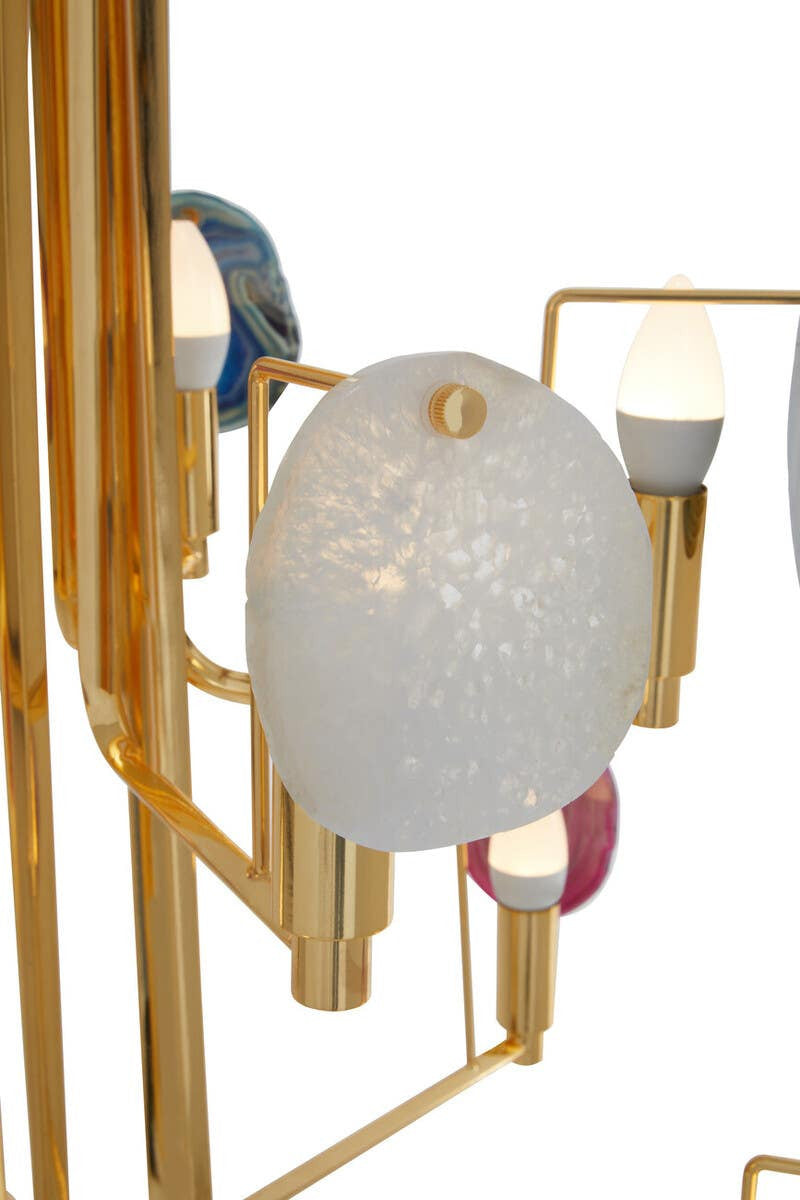 Glamour Gold and Agate 10 Light Celing Light