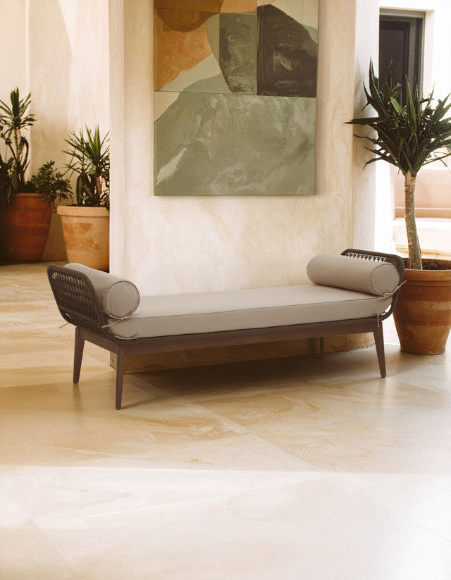 Opus Rope Woven Longue Bench with Cushions