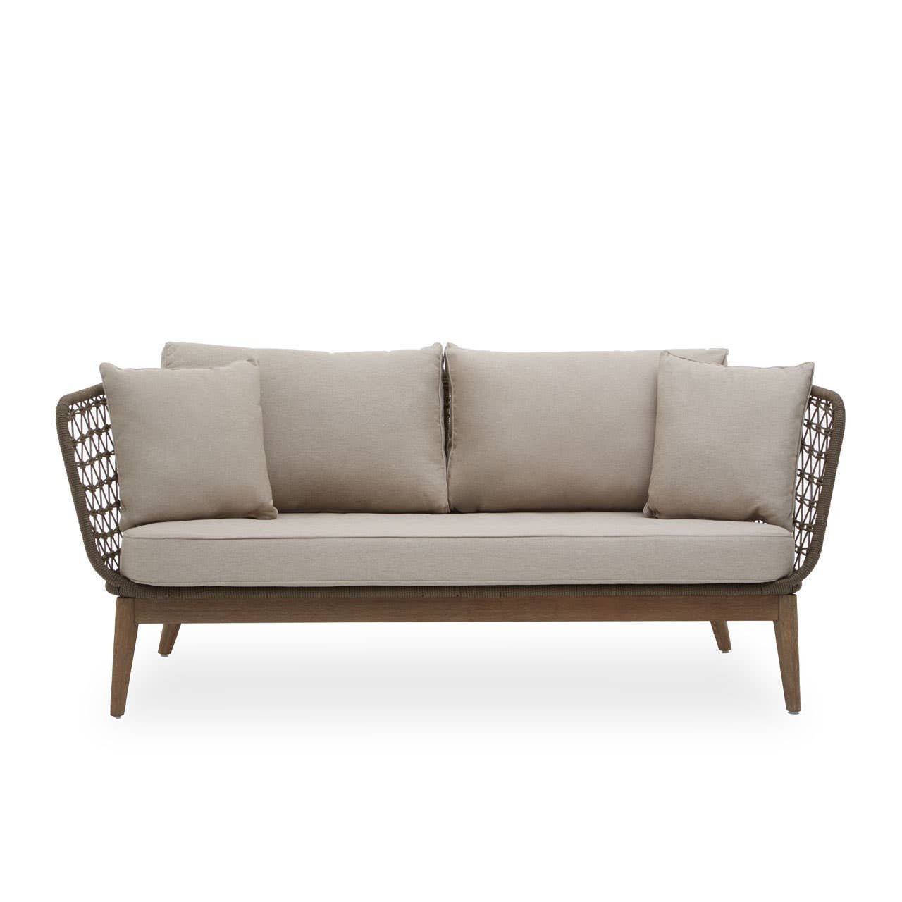 Opus Grey Woven Rope Three Seater Sofa with Cushions